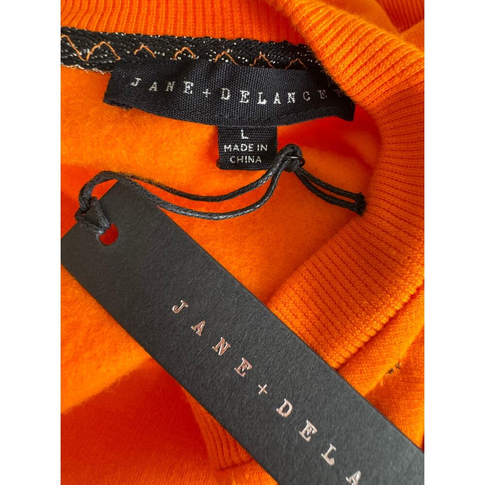 New Jane and Delancey Women's Orange Ghost Crew Neck Halloween Sweatshirt Size L - Picture 5 of 6